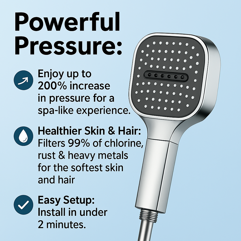 PUREJET – Turbo Shower Head for Powerful and Refreshing Water Flow